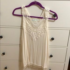 Cream, Lace Tank Top